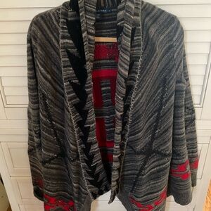 Ralph Lauren Striped Black and Red Cardigan